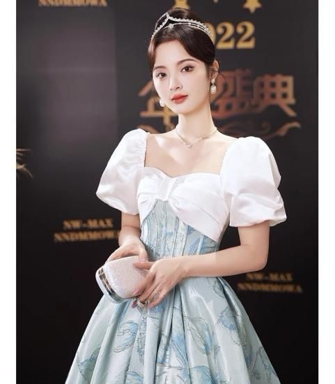 演奏会ドレス レディース パフスリーブ プリンセス リボン バイ 演奏会ドレス レディース パフスリーブ プリンセス リボン バイ