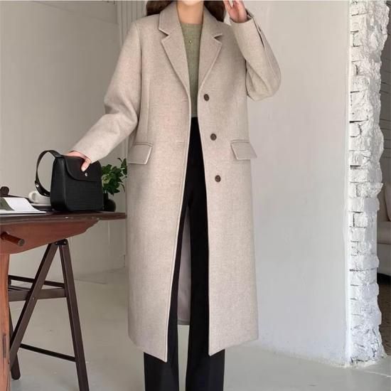 新品【ZARA】ダブルブレスト ウールコート  テーラード ロングコート