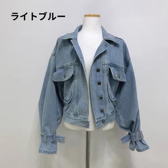 ライトブルー デニムジャケット クロップド丈 （CROPPED DENIM