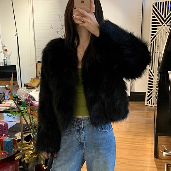 【極美品】ZARA ファーコート　ブラック　もこもこアウター