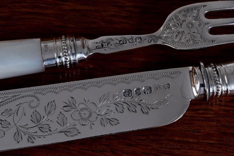 純銀  テーブルナイフ & フォーク  STERLING SILVER 純銀 テーブルナイフ & フォーク STERLING SILVER