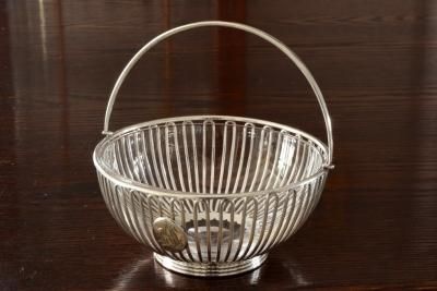 アンティーク、シルバーバスケット、ディッシュ