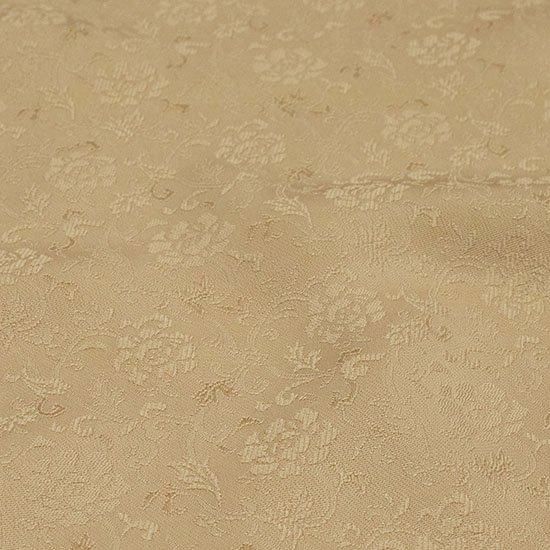 純国産絹 色無地（落ち着きある浅黄色に牡丹唐草文）/お仕立て