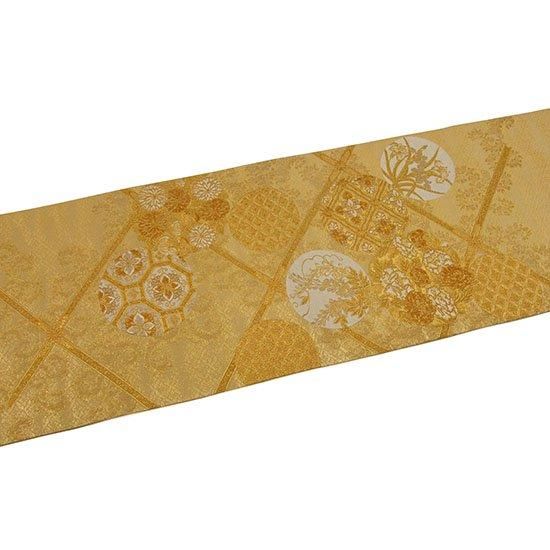 加納幸　袋帯　証紙あり 西陣加納幸袋帯（格天井文様）