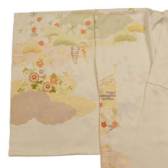 吉澤友禅 田中優子 訪問着 仮絵羽 未仕立て品 金駒 金彩 橘 竹笹 正絹 吉澤友禅 田中優子 訪問着 仮絵羽 未仕立て品 金駒 金彩 橘