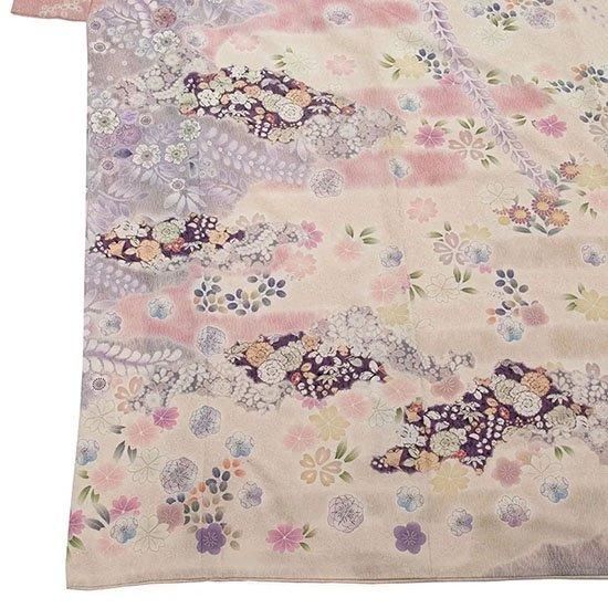 辻が花調訪問着(淡いピンクと灰桜の辻が花調)/お仕立て済み 辻が花調訪問着(淡いピンクと灰桜の辻が花調)/お仕立て済み