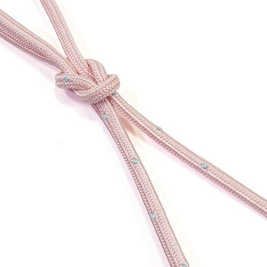 帯締め平唐組水玉ちらし/ピンク×白群