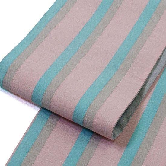 誉田屋　半幅　紫とピンクのストライプ 半幅帯 楽天市場】【再入荷】帯の誉田屋謹製 夏用半巾帯 芭蕉通風段文