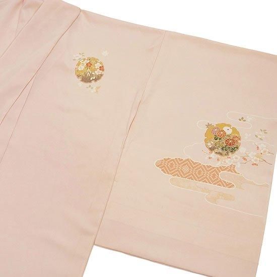 単衣】鳩羽鼠色 汕頭刺繍 本場縞大島紬 附下 証紙あり | 大山
