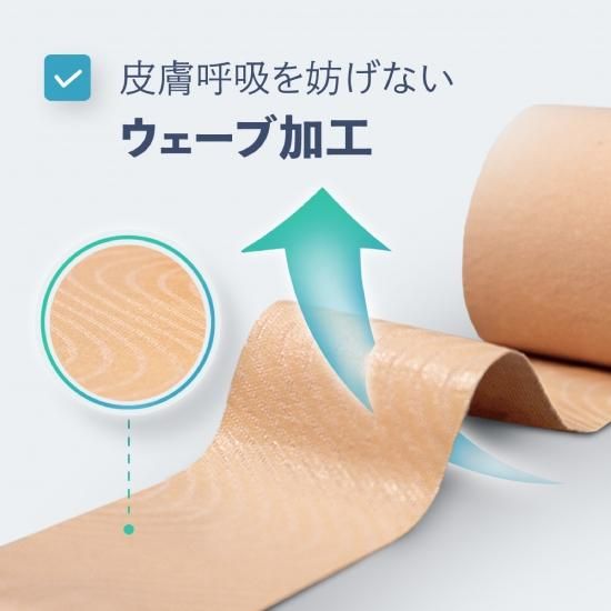 C&G キネシオロジーテープ 50mm × 5m 6巻入 ベージュ