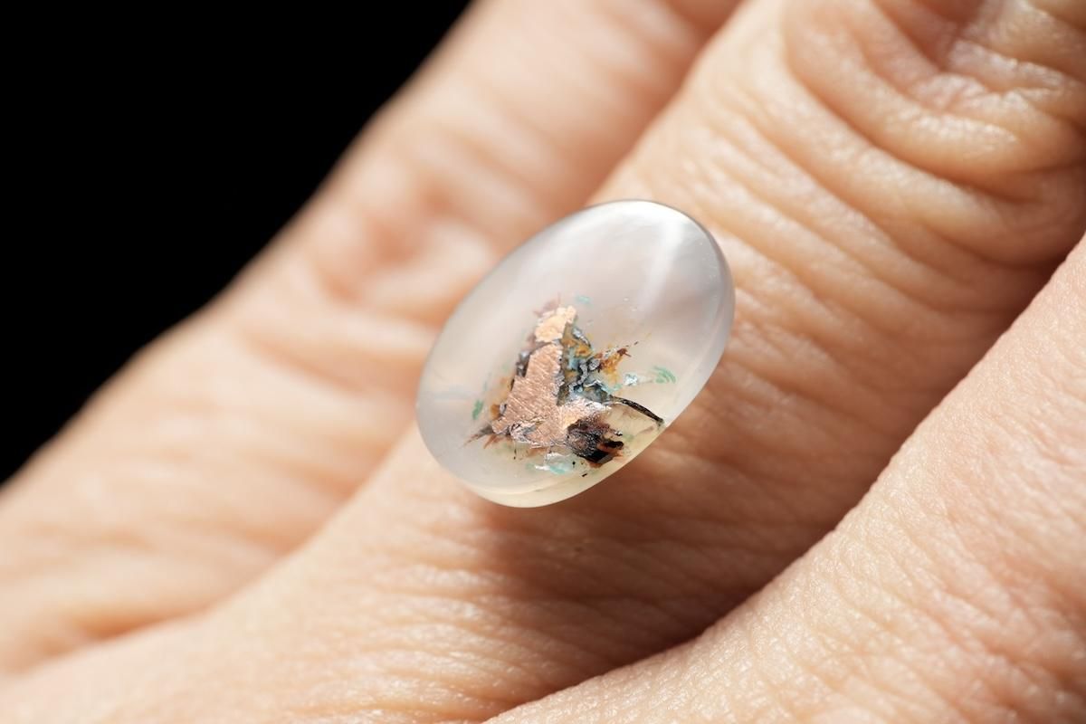 コッパーインクリソコラカルセドニー,美しいインクルージョンの鉱物