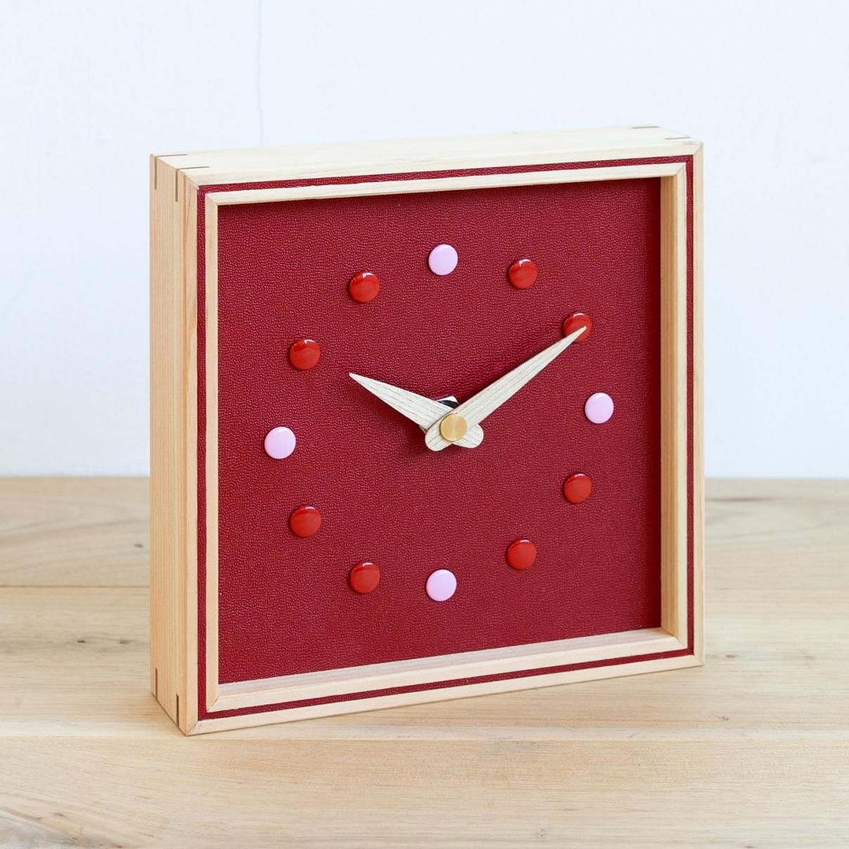 ランドセルリメイク｜マーブルクロック［日本ヒノキ］