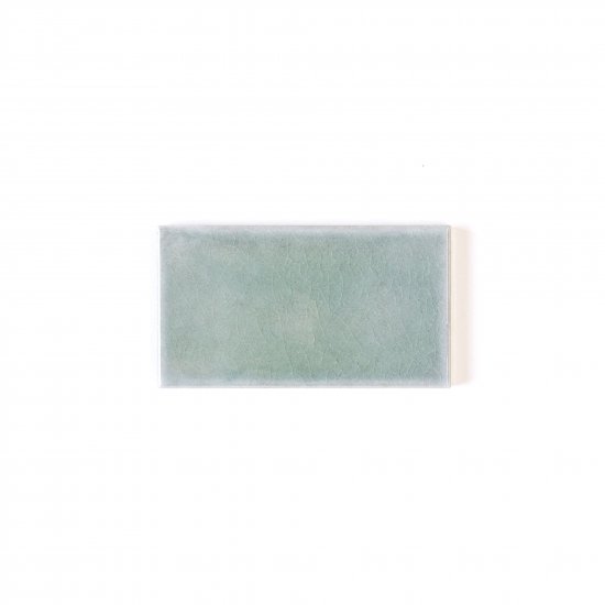 オリジナルタイル通販のタイルメイド 光と溶け合うクラックタイル 薄青緑 小口（ケース）