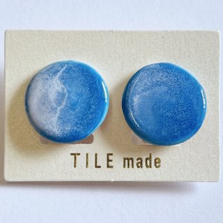 空のタイルイヤリング（直径20mm） オーダーメイドタイル・オリジナルタイルのタイルメイド TILEmade