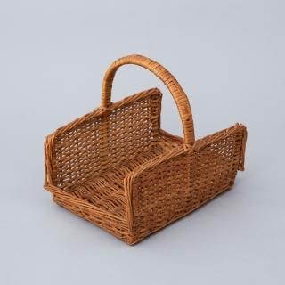 Vintage Woven Wood<br>Magazine Rack