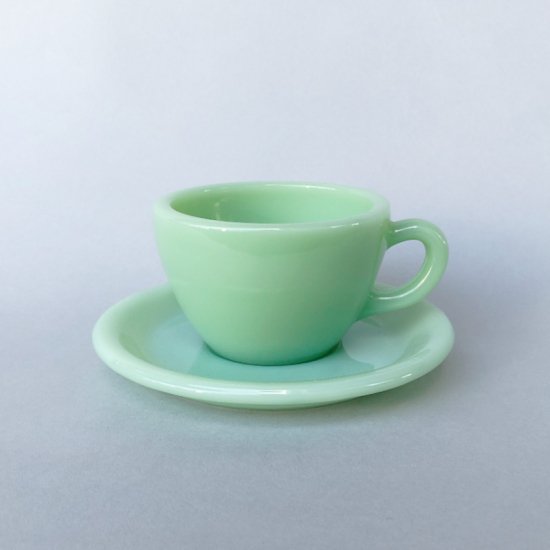 Fire-King Restaurant Ware Extra Heavy Cup & Saucer - NICK WHITE