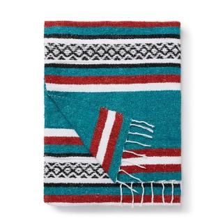 Tlaxcala Mexican Blanket Rustic Green