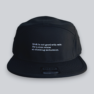 ”NICK WHITE” Original Camper Cap (山と猫）<img class='new_mark_img2' src='https://img.shop-pro.jp/img/new/icons5.gif' style='border:none;display:inline;margin:0px;padding:0px;width:auto;' />