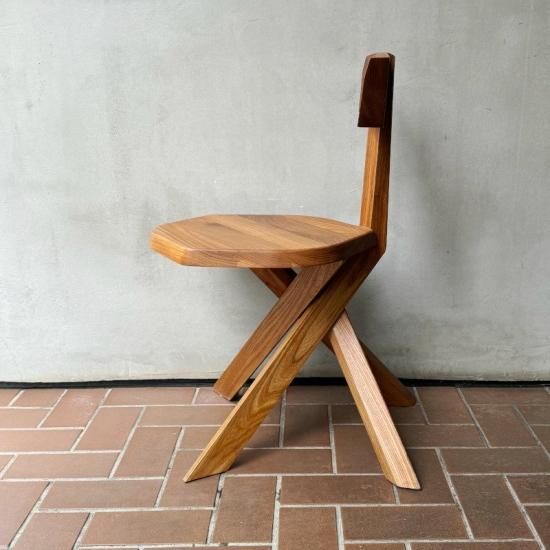 Pierre Chapo / S34 Chair with 7-shaped back - NICK WHITE Pierre Chapo / S34 Chair with 7-shaped back - NICK WHITE
