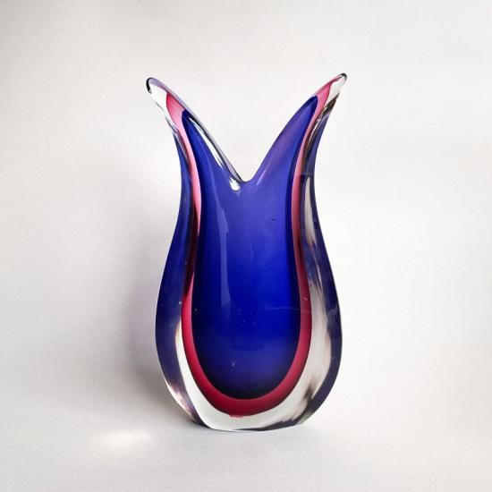 Flavio Poli　ムラノガラス/花器/ビンテージ/フラビオポリ Sommerso Series Glass Vase / Flavio Poli - NICK WHITE