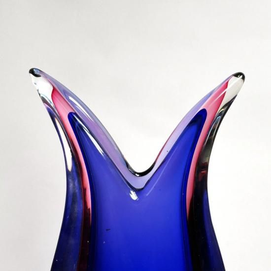 Flavio Poli ムラノガラス ヴィンテージ花瓶 ブルー H30cm Flavio Poli Vase - Etsy