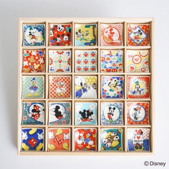 ミッキーマウス フレンズ はしおきこれくしょん 25種類 木箱セット Kutani Disney Collection 九谷焼でつくるディズニー の和食器