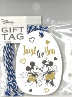 DISNEY　ディズニー　ギフトタグ　Just for you　3枚入り