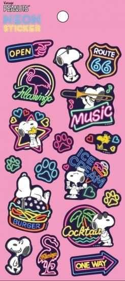 Peanuts Snoopy スヌーピー 蛍光色 ネオンカラーステッカー スヌーピー Sc Sticker