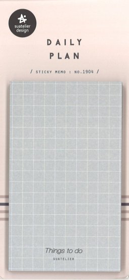 プランデコジャーナルで使える デイリープランステッカー マス目大 付箋 ブルー ５０シート Sc Sticker
