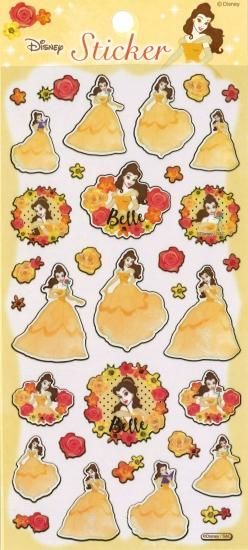 Disney ディズニー プリンセスクリアステッカー フラワー ベル Sc Sticker