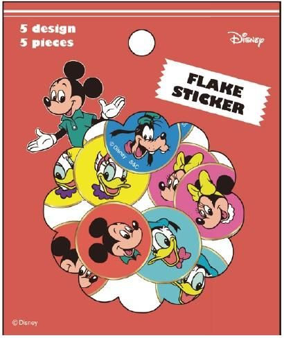 Disney ディズニー ぷっくり 箔入りフレークシール ミッキーアンドフレンズ 5柄各5枚入り Sc Sticker Disney ディズニー ぷっくり 箔入りフレークシール ミッキーアンドフレンズ 5柄各5枚入り Sc Sticker