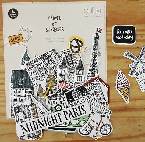 スワテリエ トラベルフレークステッカー Somewhere 28枚入り 1518 - sc