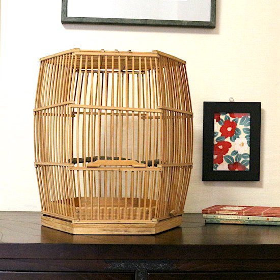 手作り竹製鳥籠（六角型鳥籠） - HANAMUGURI