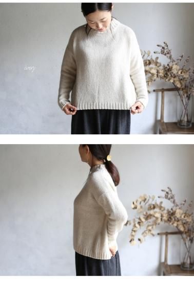 evam eva(エヴァム エヴァ) ソフト カシミヤプルオーバー 全3色 / soft cashmere pullover E183K079 -  lizm