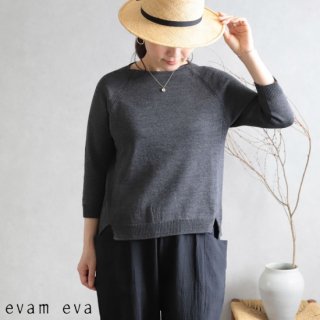 evam eva( )2019ss ɥ饤åȥ 饰 ץ륪С 㥳 / dry cotton raglan pullover E191K119