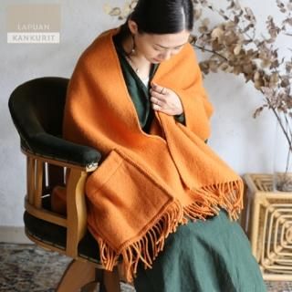 LAPUAN KANKURIT ラプアン・カンクリ ポケット付きショール UNI  rost オレンジ