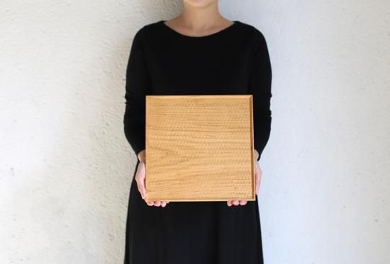 高塚和則 木工房玄 一人膳 角盆 はちのす彫り (中・280mm) -lizm