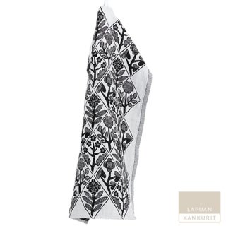 【1点のみゆうパケット可】LAPUAN KANKURIT ラプアン・カンクリ KUKAT Towel (W48×H70) white-black / タオル ブラック