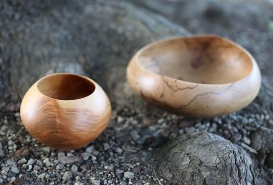 盛永省治 木工作品 えのき ボウル オブジェ Wood Bowl / 盛永省治作 - MID-Century MODERN