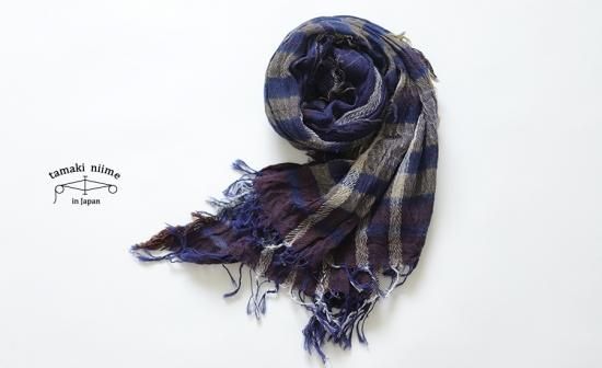 tamaki niime 玉木新雌 roots shawl cotton100% middle 12 / ルーツ