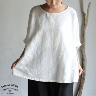tamaki niime  ڿ basic wear fuwa-T HALF SLEEVES white cotton100% / ١å եԥϡե꡼ ۥ磻ȡ̵