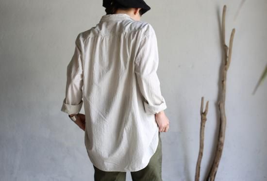 tamaki niime(タマキ ニイメ) 玉木新雌 山シャツ ストライプ コットン