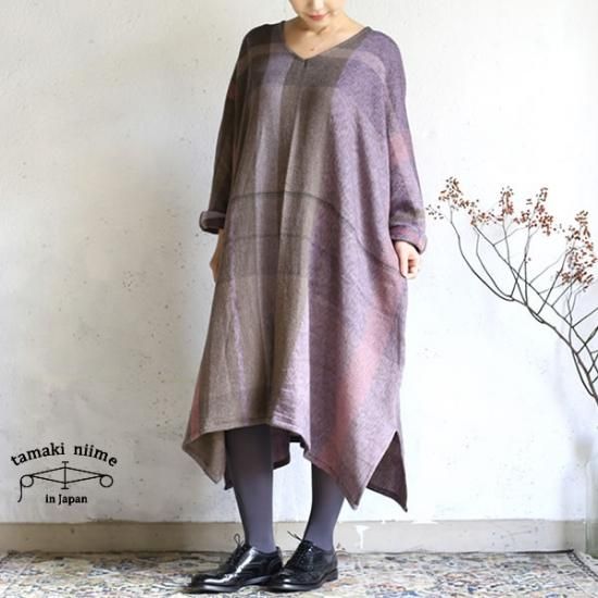 tamaki niime 玉木新雌 only one fuwa-T all wool70% cotton 30