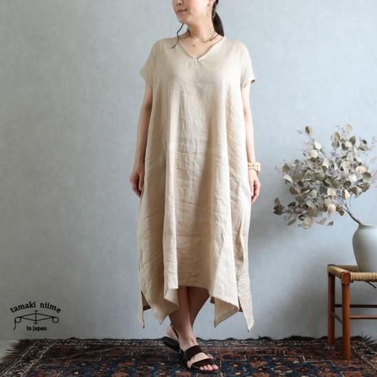 tamaki niime タマキニイメ fuwa T-LONG ふわティー 黄色 tamaki niime 玉木新雌 染あそび only one fuwa-T long 丸首