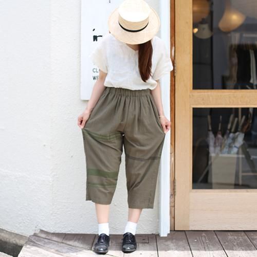 タマキニイメ　tamaki niime luzu pants tamaki niime 玉木新雌 basic wear luzu pants khaki
