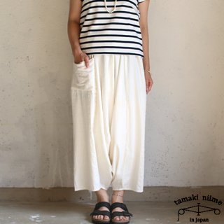tamaki niime  ڿ basic wear tarun pants LONG white cotton 100%/١å ѥĥ ۥ磻 åȥ100%̵