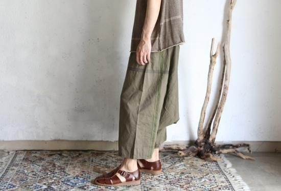 タマキニイメ　tamakiniime タルンパンツ　tarunpants ロング tamaki niime 玉木新雌 basic wear tarun pants LONG khaki