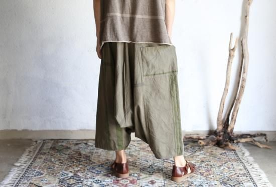 tamaki niime 玉木新雌 basic wear tarun pants LONG khaki cotton