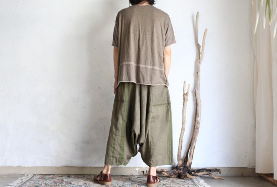 tamaki niime 玉木新雌 basic wear tarun pants LONG khaki cotton 100 