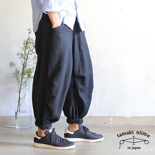 tamaki niime 玉木新雌 basic wear nica pants black / ベーシック